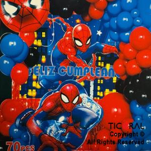 SET DE GLOBOS ARCO XL FELIZ CUMPLEA�OS SPIDERMAN (GY7933) 70 UNIDADES